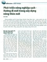 Phát triển nông nghiệp sạch   hướng đi mới trong xây dựng nông thôn mới 