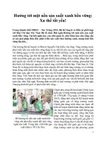 Hướng tới một nền sản xuất xanh bền vững   xu thế tất yếu 