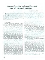 Vai trò của chính phủ trong ứng phó biến đổi khí hậu ở việt nam 