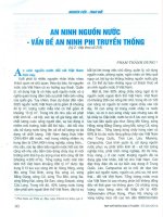 An ninh nguồn nước   vấn đề an ninh phi truyền thống 