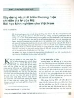 Xây dựng và phát triển thương hiệu chỉ dẫn địa lý của mỹ   bài học kinh nghiệm cho việt nam 