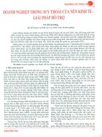 Doanh nghiệp trong suy thoái của nền kinh tế   giải pháp hỗ trợ 