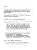 HOW TO ACHIEVE a SUCCESSFUL MEETING