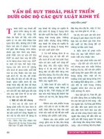 Vấn đề suy thoái, phát triển dưới góc độ các quy luật kinh tế 