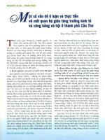 Một số cấn đề lý luận và thực tiễn mối quan hệ giữa tăng trưởng kinh tế và công bằng xã hội ở TP cần thơ 