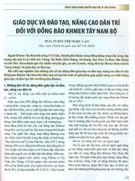 Giáo dục và đào tạo, nâng cao dân trí đối với đồng bào khmer tây nam bộ 