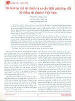 Mô hình áp chế tài chính và sự cần thiết phải thay đổi hệ thống tài chính ở việt nam 
