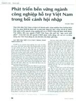 Phát triển bền vững ngành công nghiệp hỗ trợ việt nam trong bối cảnh hội nhập 
