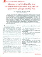 Xây dựng cơ chế tài chính bền vững cho bảo tồn thiên nhiên và đa dạng sinh học tại các vườn quốc gia của việt nam 