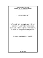 Văn xuôi việt nam hiện đại viết về dân tộc và miền núi trong sách giáo khoa tiếng việt bậc tiểu học và ý nghĩa giáo dục đối với học sinh (LV01263)