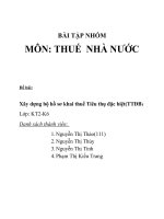 BÀI tập NHÓM môn THUẾ NHÀ nước