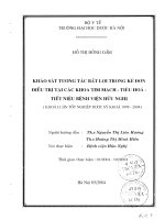 Khảo sát tương tác bất lợi trong kê đơn điều trị tại các khoa tim mạch, tiêu hóa, tiết niệu bệnh viện hữu nghị