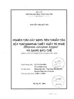 Nghiên cứu xây dựng tiêu chuẩn của bột curcuminoid chiết xuất từ nghệ ( rhizoma curcumae longae ) và dạng bào chế