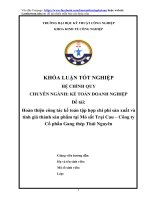 Hoàn thiện công tác kế toán tập hợp chi phí sản xuất và tính giá thành sản phẩm tại Mỏ sắt Trại Cau – Công tyCổ phần Gang thép Thái Nguyên