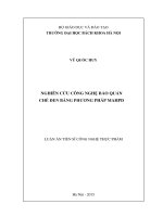 Nghiên cứu công nghệ bảo quản chè đen bằng phương pháp MAHPD
