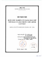 Bước đầu nghiên cứu dạng bào chế viên bao của bài thuốc chữa bệnh gan mật