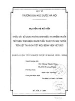 Khảo sát sử dụng kháng sinh điều trị nhiễm khuẩn tiết niệu trên bệnh nhân phẫu thuật phì đại tuyến tiền liệt tại khoa tiết niệu bệnh viện việt đức