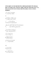 TỔNG hợp các bài hệ PHƯƠNG TRÌNH KINH điển ôn THI đại học có CHỌN lọc