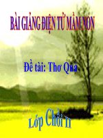 Bài giảng điện tử mầm non lớp Chồi đề tài Thơ Quả