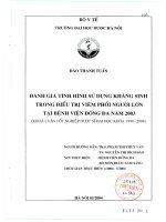 Đánh giá tình hình sử dụng kháng sinh trong điều trị viêm phổi người lớn tại bệnh viện đống đa năm 2003
