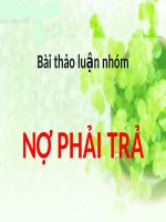 TÀI CHÍNH DOANH NGHIỆP   nợ PHẢI TRẢ