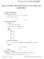 LŨY THỪA với số mũ THỰC  lũy THỪA với số mũ hữu tỷ