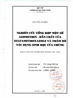 Nghiên cứu tổng hợp một số azomethin   dẫn chất của sulfamethoxazole và thăm dò tác dụng sinh học của chúng