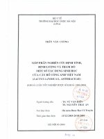 Góp phần nghiên cứu định tính, định lượng và thăm dò một số tác dụng sinh học của cây bồ công anh việt nam