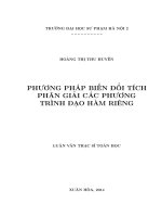 Phương pháp biến đổi tích phân giải các phương trình đạo hàm riêng (LV01223)