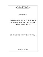 Đánh giá hiệu quả sử dụng đất sản xuất nông nghiệp tại huyện bạch thông, tỉnh thái nguyên