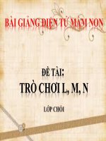 Bài giảng điện tử mầm non lớp Chồi đề tài Trò chơi L, M, N