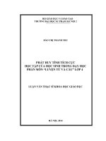 Phát huy tính tích cực học tập của học sinh trong dạy học phân môn luyện từ và câu lớp 4