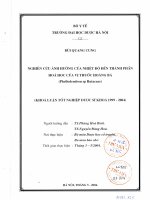 Nghiên cứu ảnh hưởng của nhiệt độ đến thành phần hóa học của vị thuốc hoàng bá
