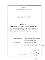 Tình hình sử dụng thuốc giảm đau tại bệnh viện phụ sản trung ương