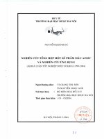 Nghiên cứu tổng hợp một số phẩm màu azoic và nghiên cứu ứng dụng