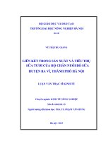 Liên kết trong sản xuất và tiêu thụ sữa tươi của hộ chăn nuôi bò sữa huyện ba vì, thành phố hà nội
