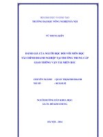 Đánh giá của người học đối với môn học tài chính doanh nghiệp tại trường trung cấp giao thông vận tải miền bắc