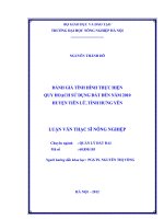Đánh giá tình hình thực hiện quy hoạch sử dụng đất đến năm 2010 huyện tiên lữ, tỉnh hưng yên
