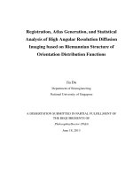 Registration, atlas generation, and statistical analysis of high angular resolution diffusion imaging based on riemannian structure of orientation distribution functions 1 