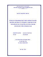 Đánh giá tình hình thực hiện chính sách bồi thường, hỗ trợ và tái định cư khi nhà nước thu hồi đất dự án đường lê công thanh, huyện duy tiên, tỉnh hà nam