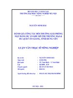Đánh giá công tác bồi thường giải phóng mặt bằng dự án khu đô thị thương mại  du lịch văn giang, tỉnh hưng yên