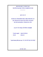 Đánh giá tình hình thực hiện phương án quy hoạch sử dụng đất đến năm 2010 huỵện kim động, tỉnh hưng yên