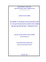 Huy động và sử dụng ngân sách nhà nước và các quỹ ngoài ngân sách ở cấp xã trên địa bàn huỵện mỹ hào, tỉnh hưng yên  xem chi tiết biểu ghi biên mục