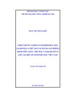 Chọn chủng vi khuẩn escherichia coli, salmonella chế tạo vacxin đa giá phòng bệnh tiêu chảy, phù đầu và bại huyết ở lợn tại một số tỉnh phía bắc việt nam