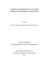 Synthetic poly(ethylene glycol) based hydrogels for biomedical applications 
