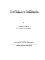 Hidden markov model based methods in condition monitoring of machinery systems 