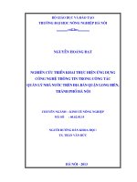Nghiên cứu triển khai thực hiện ứng dụng công nghệ thông tin trong công tác quản lý nhà nước trên địa bàn quận long biên, thành phố hà nội