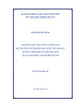 Đánh giá việc thực hiện chính sách bồi thường, hỗ trợ khi nhà nước thu hồi đất để phát triển đô thị trên địa bàn quận long biên, thành phố hà nội