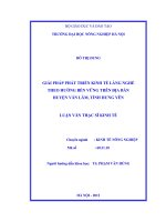 Giải pháp phát triển kinh tế làng nghề theo hướng bền vững trên địa bàn huyện văn lâm, tỉnh hưng yên