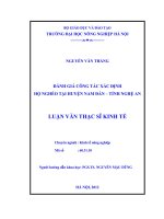 Đánh giá công tác xác định hộ nghèo tại huyện nam đàn   tỉnh nghệ an